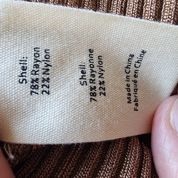 NWT L'AGENCE Brown Ribbed Button-up Cardigan Sweater - Large - Picture 7 of 7